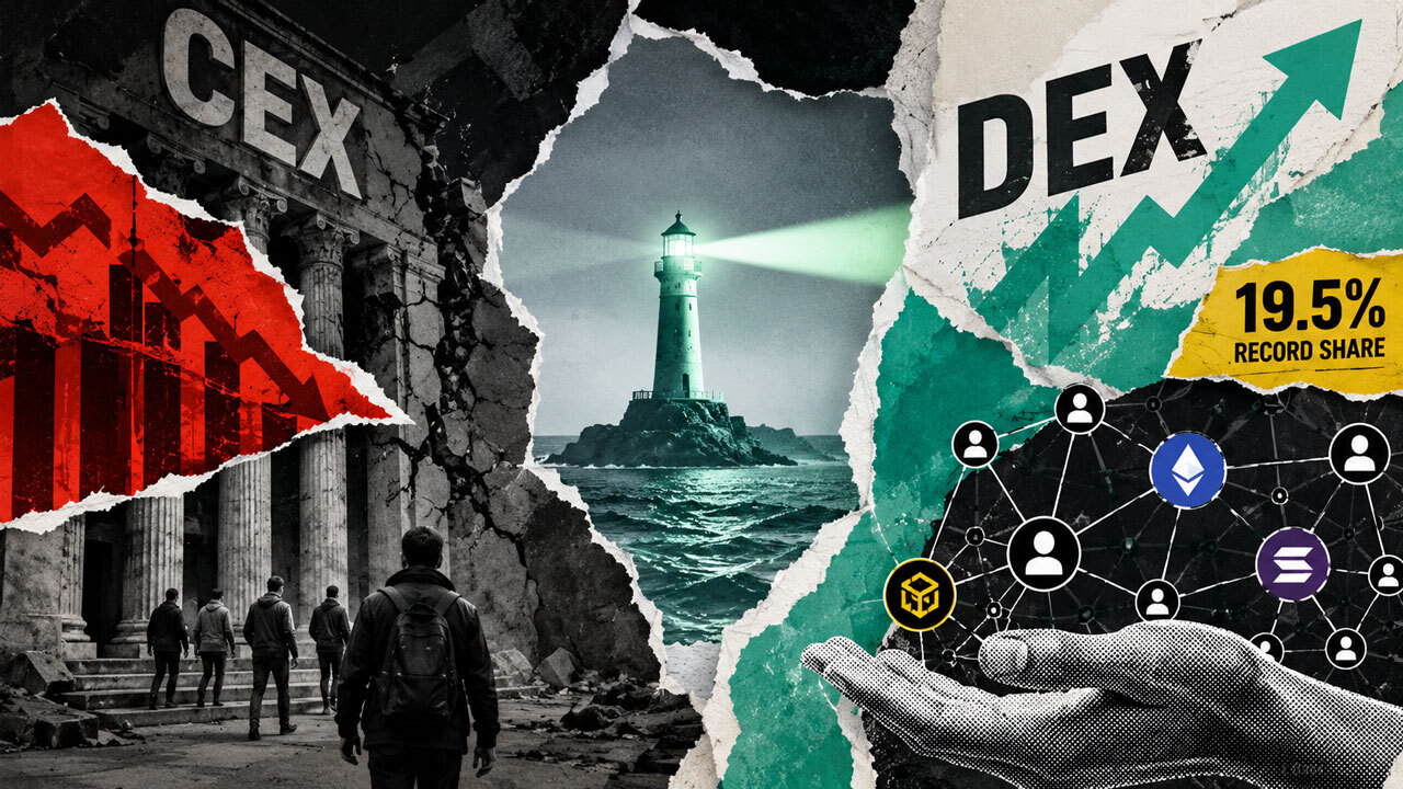 Nearly 1 in 5 crypto spot trades now happen on DEXs as centralized exchange volume collapses