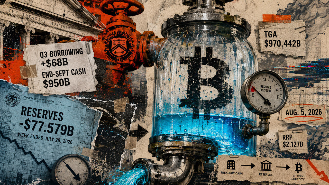 Massive Liquidity Trap for Bitcoin Tomorrow as US Treasury Quietly Drains $77 Billion from Bank Reserves
