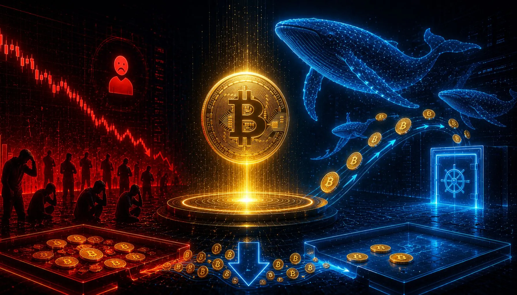 Bitcoin: 11.000 BTC Foram Drenados das Exchanges em 5 Dias – O Que os Whales Fizeram no Pico do Medo