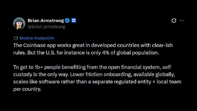 O Único Caminho: CEO da Coinbase afirma que a autocustódia é a chave para 1 bilhão de usuários