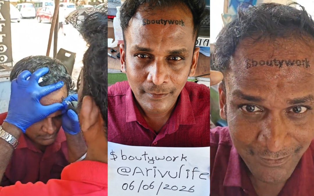 Criptomoeda viral: Homem tatua nome na testa e ganha R$ 13.500 em menos de uma semana