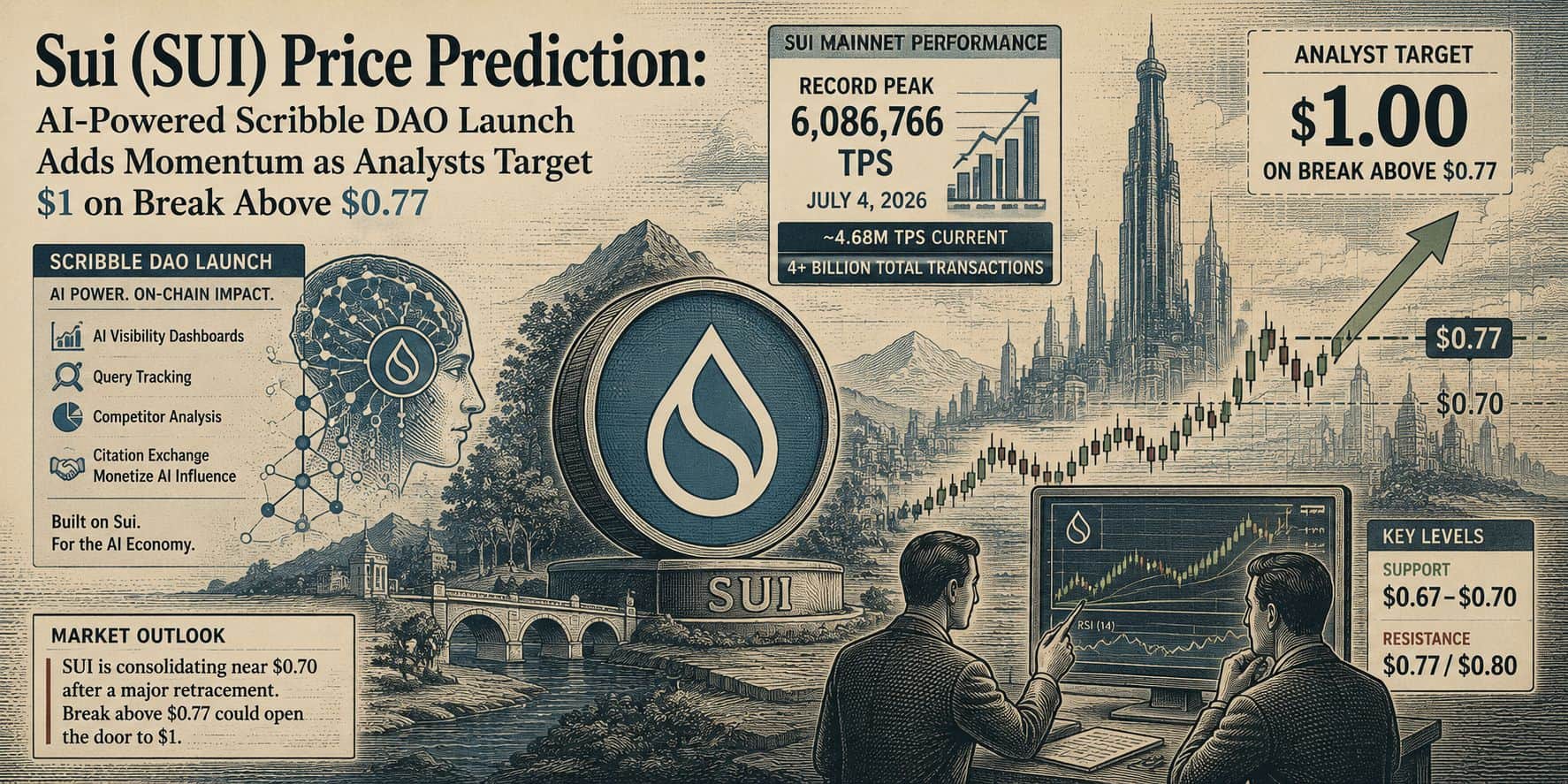 Sui (SUI) Moon Mission? AI-Driven Scribble DAO Launch Sets Stage for $1 Breakout
