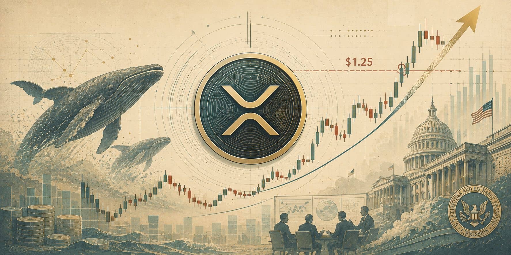 XRP Soars 20%+ as $1.5B Short Squeeze and Whale Accumulation Push Price Past $1.25