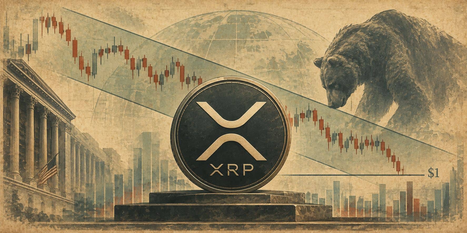 XRP em Perigo: Canal Descendente Mantém Criptomoeda Próximo de Suporte Crítico de US$1