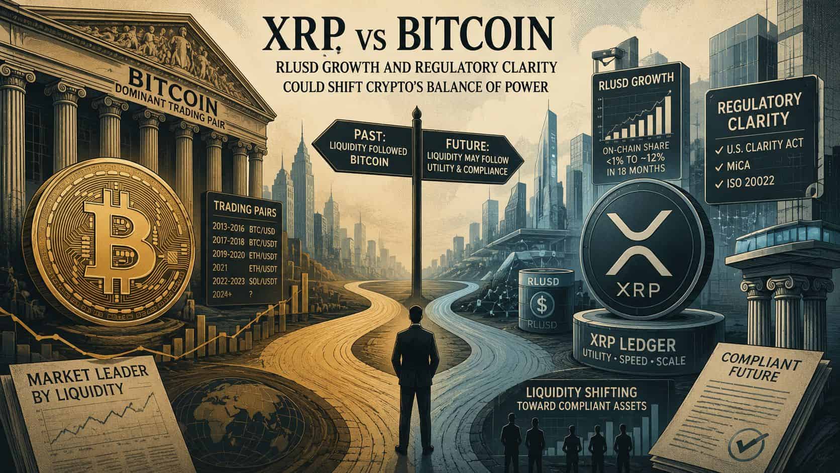 XRP pode desafiar o Bitcoin? O fator RLUSD e a clareza regulatória que podem mudar o jogo