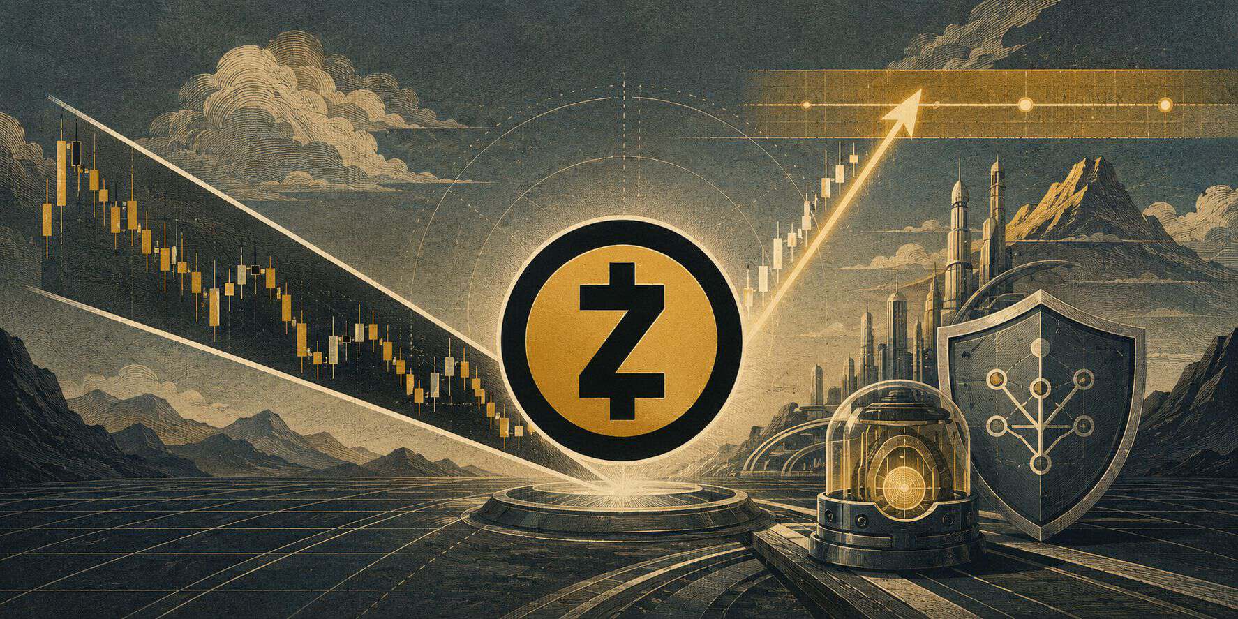 Zcash (ZEC) à beira de explosão? O padrão de cunha descendente que pode levar o preço a US$ 750